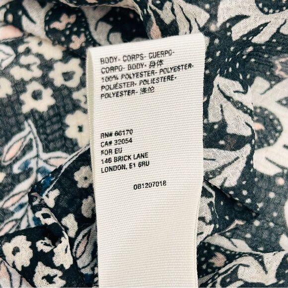 Free People Dani Button Down Top in Black Combo size medium - Picture 9 of 9